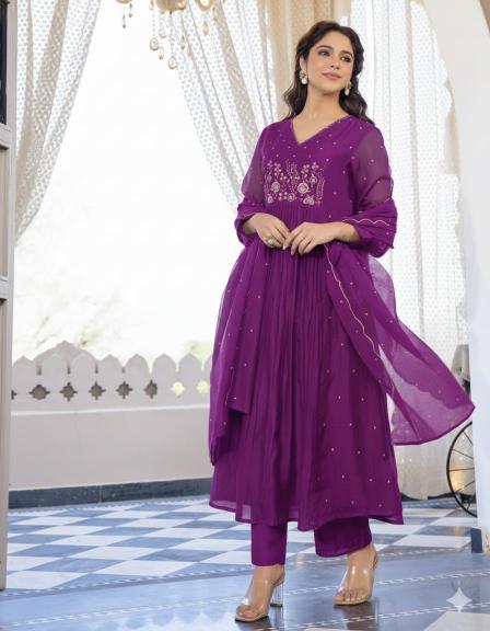 Jaipuri anarkali 3pcs wholesale kurti in surat market